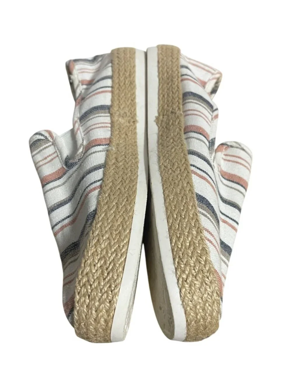 Esprit Nadine Espadrille Flats Womens Size 9 Slip On Casual Striped Canvas Shoes